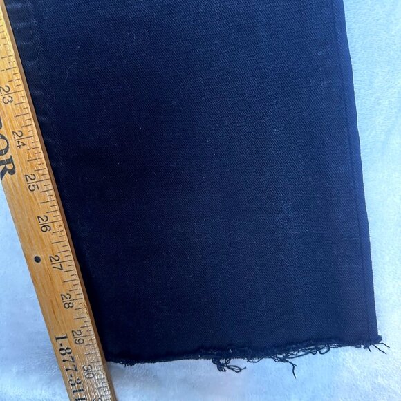 True Religion Womens Black Jeans Denim Flare Jeans Raw Hem Sz 26 Disco Becky - Picture 7 of 12